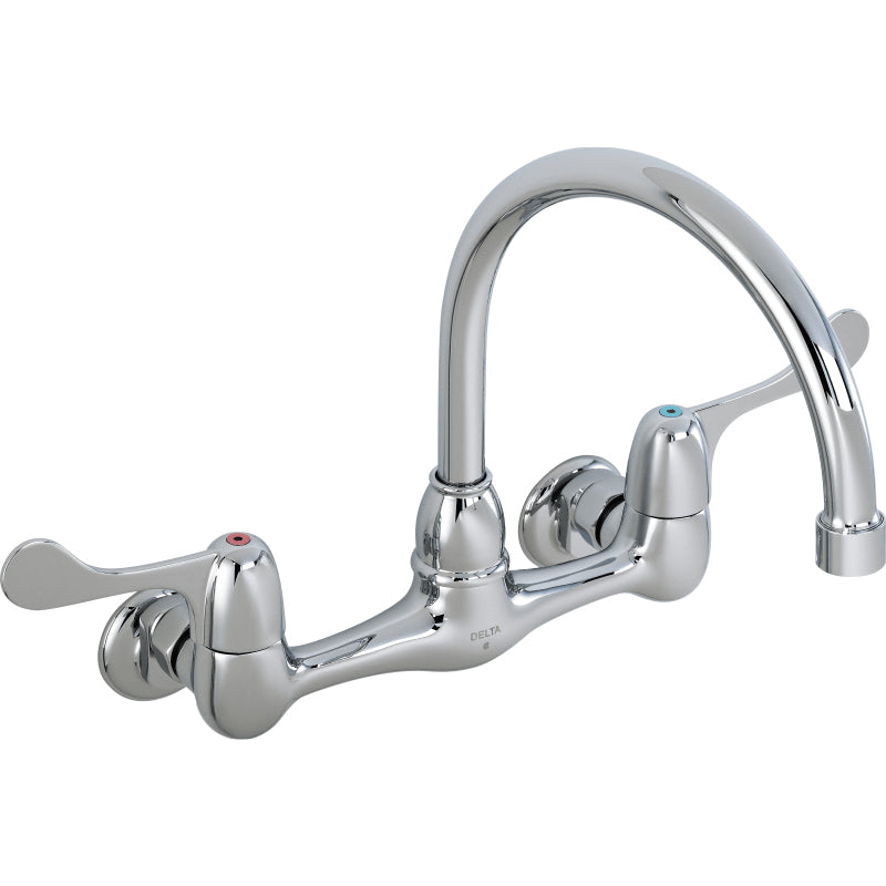 Commercial Kitchen Faucet w/8" Centers 1.5 gpm Wall Mount in Chrome