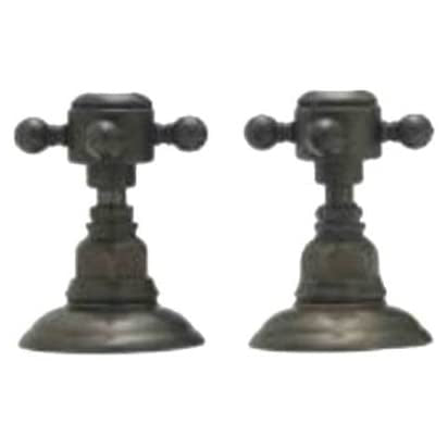 Country Bath Deck Mounted Sidevalves Hot And Cold In Satin Nickel