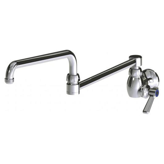 Commercial Kitchen Pot & Kettle Filler Single Hole Full Flow Wall Mount in Chrome