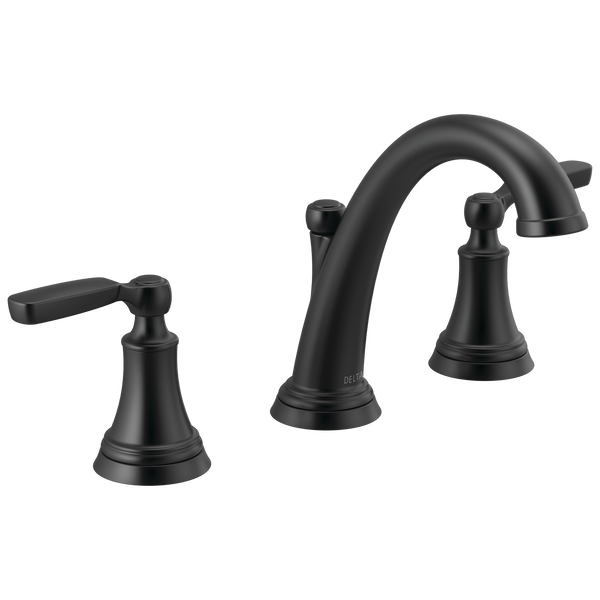 Woodhurst Widespread Lav Faucet w/Metal Pop-Up in Matte Black