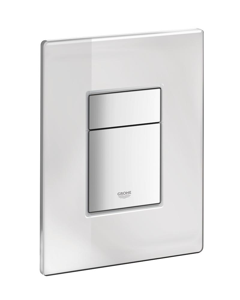 Skate Toilet Actuation Wall Plate in Mirror Glass