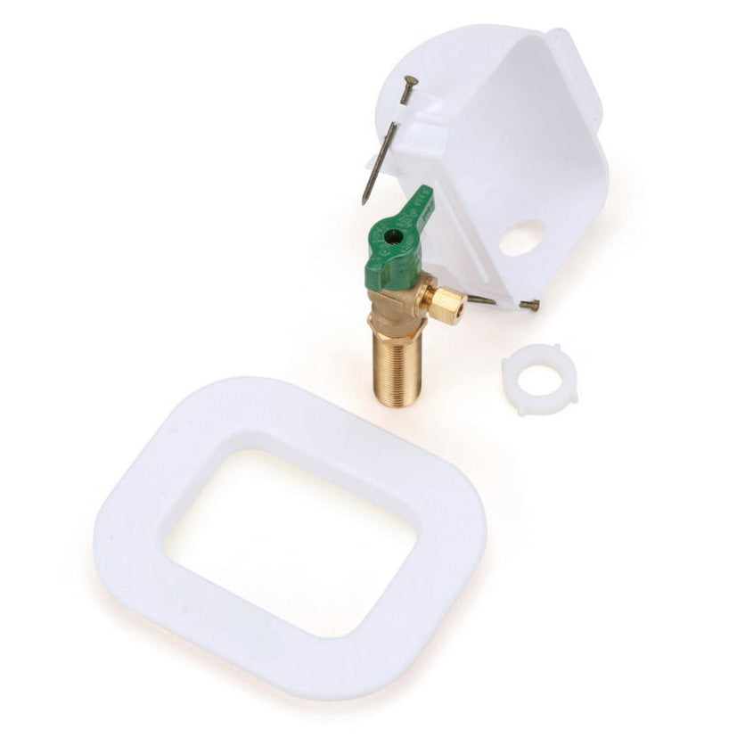 I2K Ice Maker Outlet Box w/1/4 Turn Valve Copper Low Lead No Hammer Arrestor Nails Preloaded