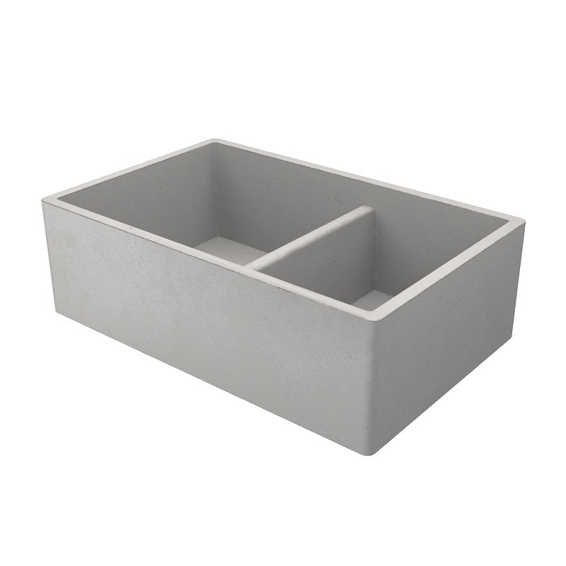 Farmhouse 33x21" Double Bowl Kitchen Sink in Ash No Hole