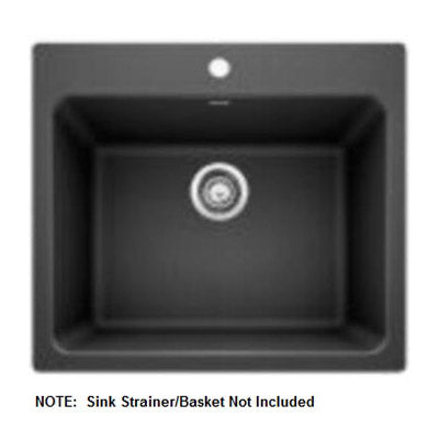 Liven 25x22x12" Single Bowl Laundry Sink in Anthracite