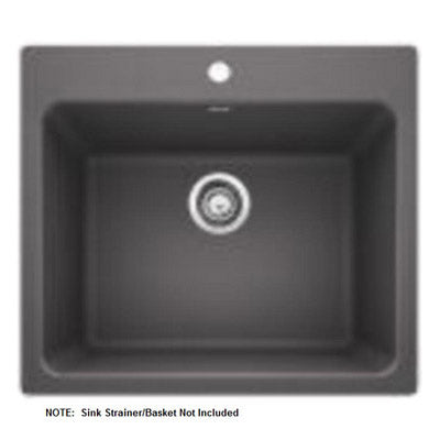 Liven 25x22x12" Single Bowl Laundry Sink in Cinder