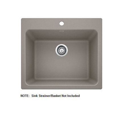 Liven 25x22x12" Single Bowl Laundry Sink in Truffle