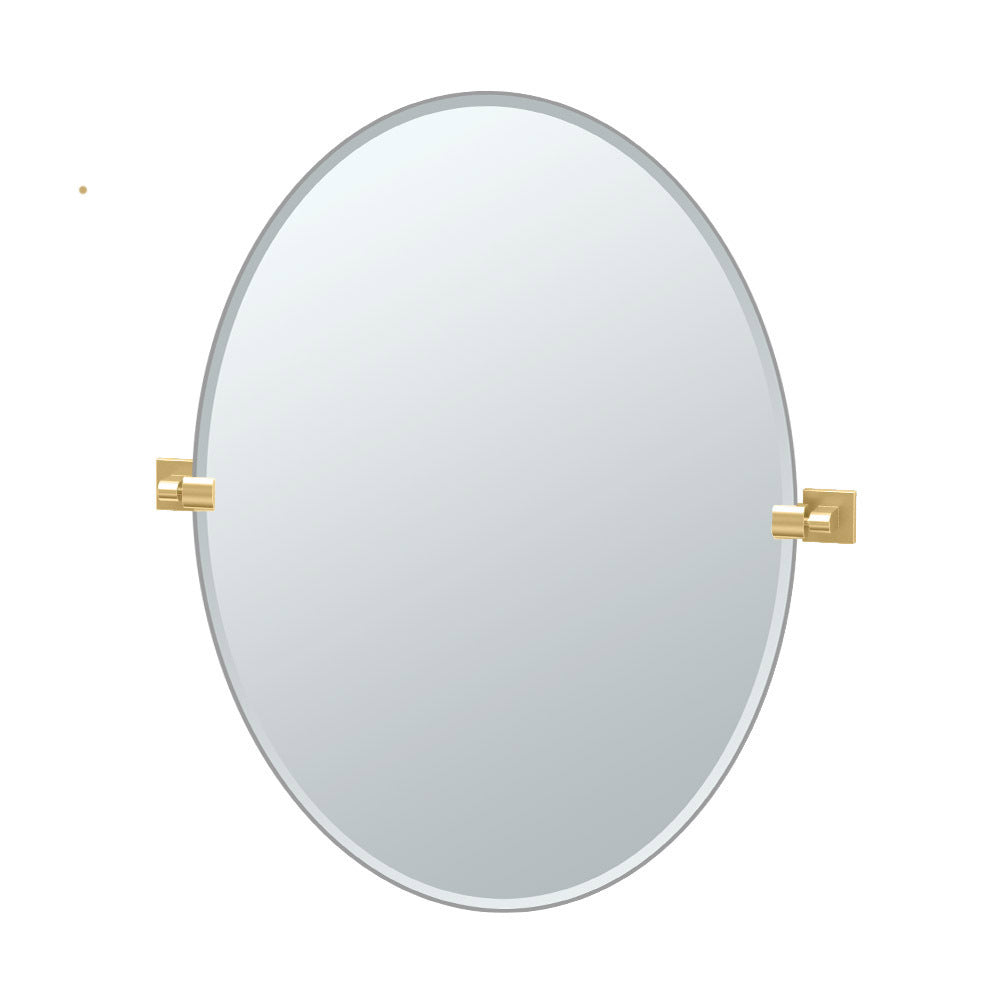 Elevate 24x32" Tilting Frameless Large Oval Mirror in Brass