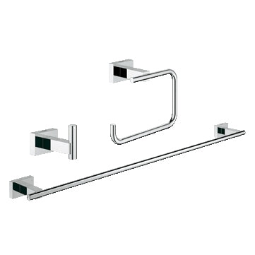 Essentials Cube 3-in-1 Bathroom Accessory Set in Chrome