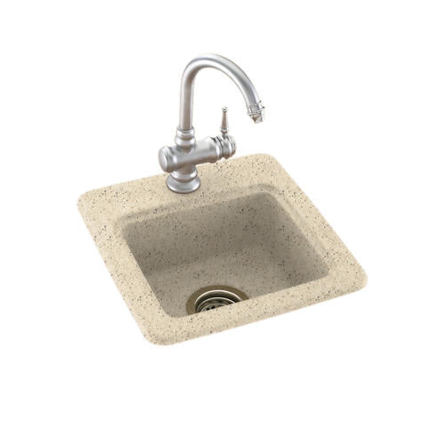 15x15x6" Swanstone 1-Hole Dual Mount Bar Sink, Tahiti Desert