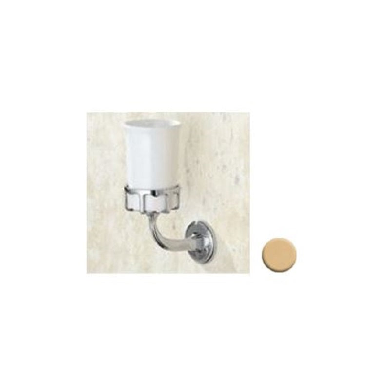 Circe Tumbler in Polished Brass & White