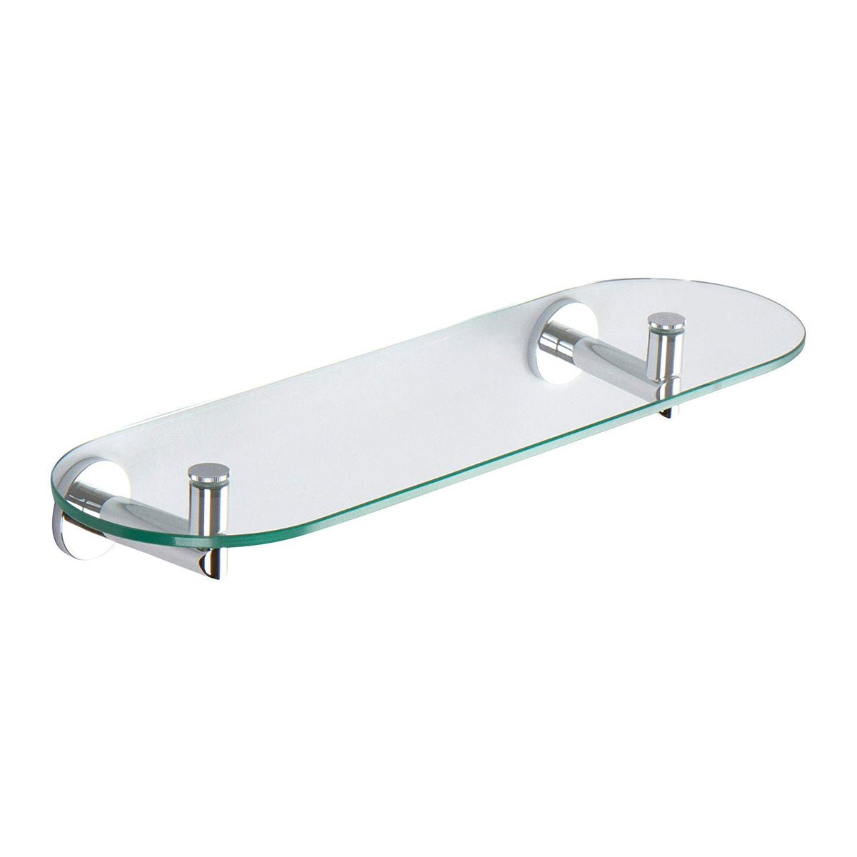 Sine 18" Tempered Glass Shelf in Polished Chrome