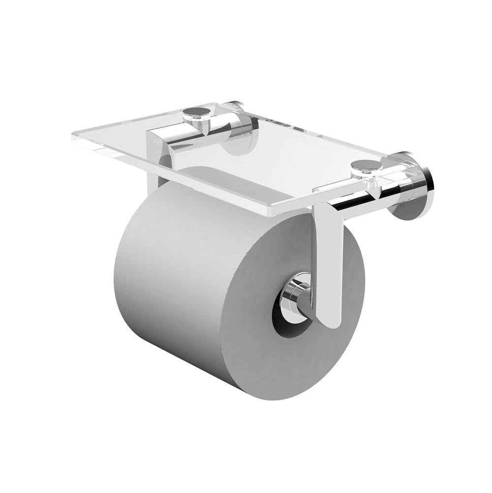 TISSUE HOLDER 4627/PN KUBIC DOUBLE POST W/COVER