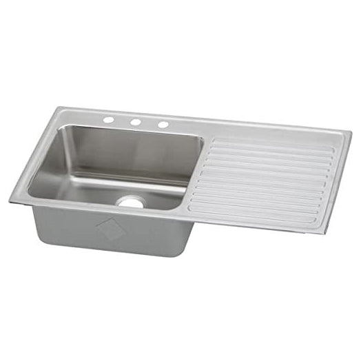 Lustertone 40x22x8" SS Single Bowl Sink, LH Bowl, 1 Hole