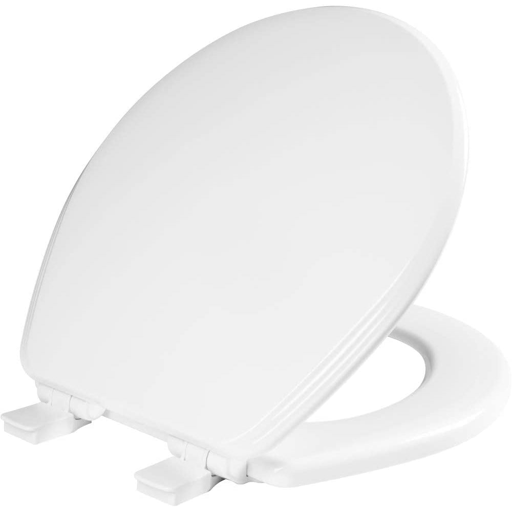 Ashland Round Enameled Wood Toilet Seat in Cotton White