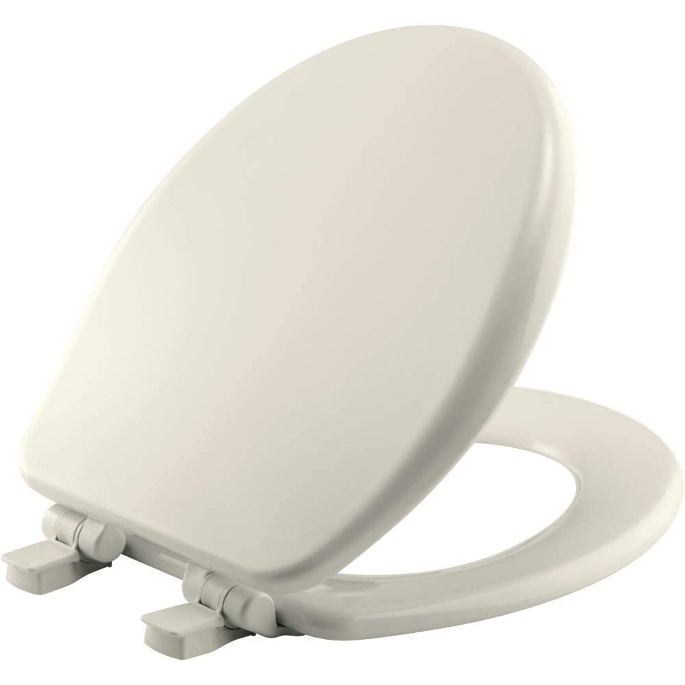 Alesio II Round Enameled Wood Toilet Seat in Biscuit