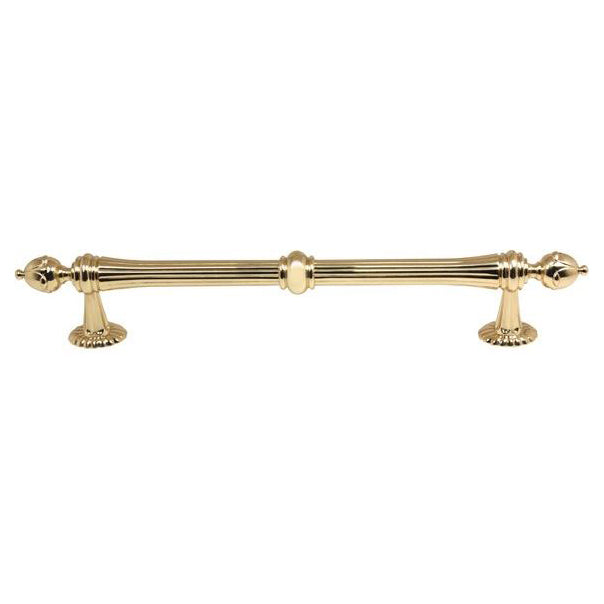 Ornate 8" Appliance Pull w/Polished Brass, No Lacquer Finish