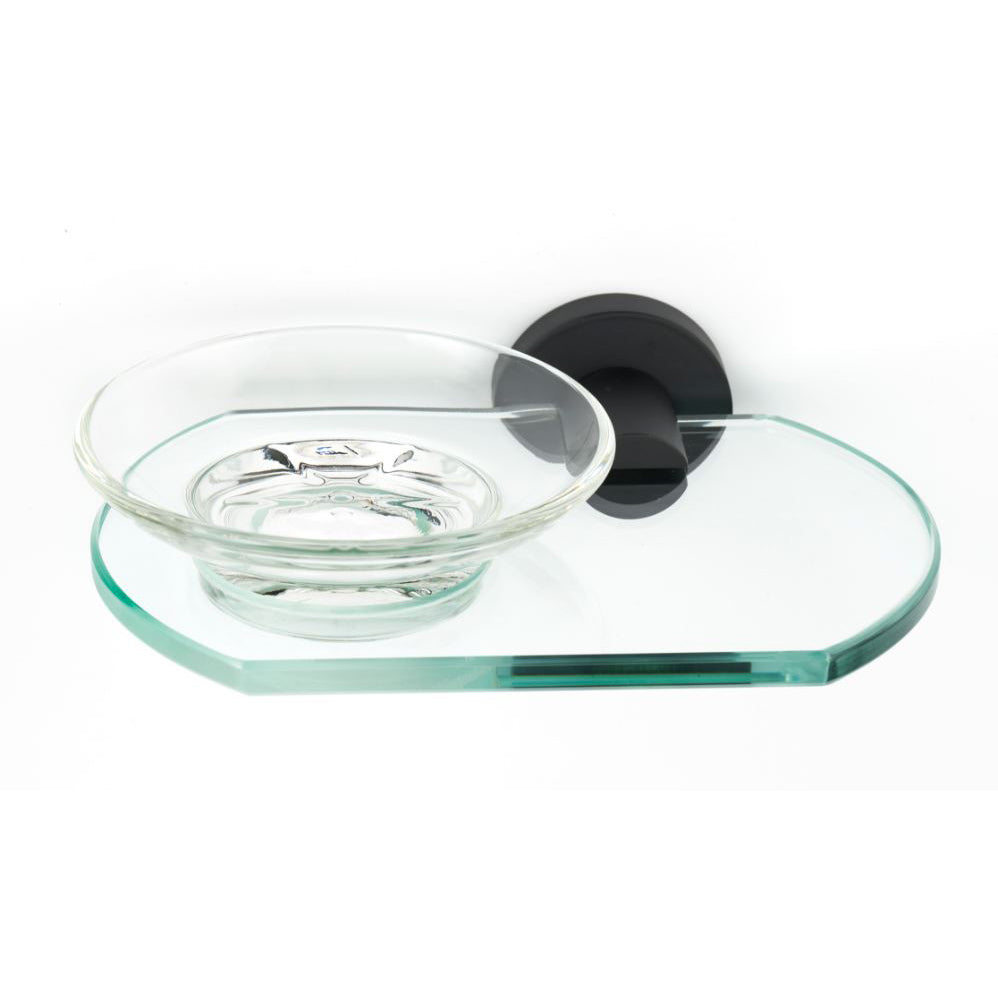 Contemporary I Soap Dish w/Holder in Matte Black