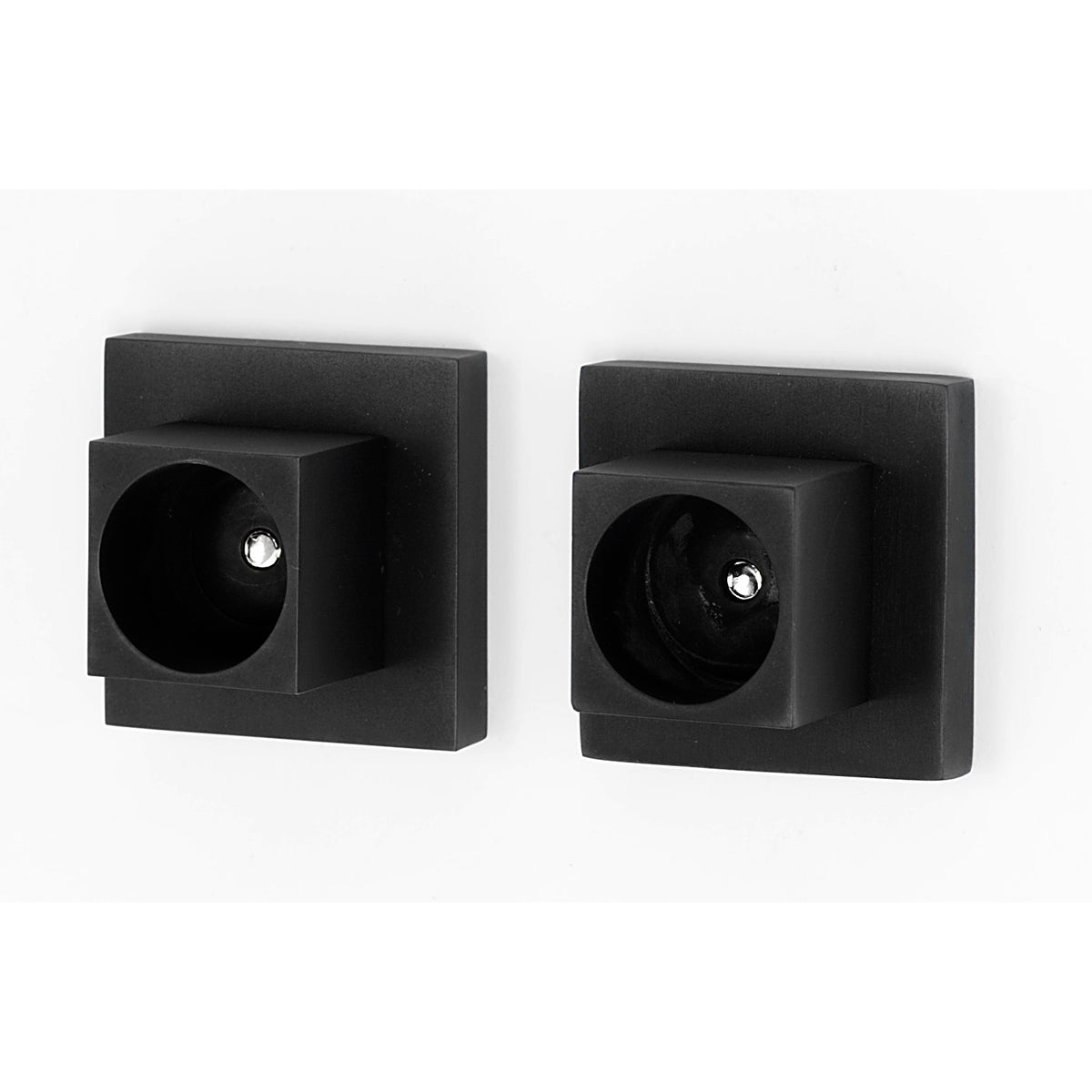 Contemporary II Matte Black Shower Rod Brackets