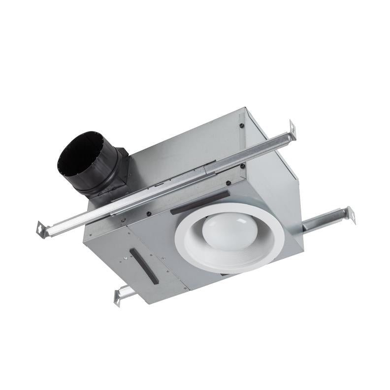 Recessed Ventilation Fan w/Light 50-80 CFM 0.3-2 Sones White