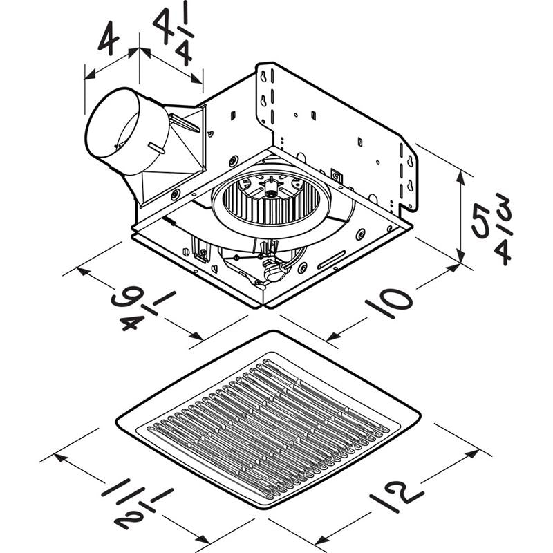 Flex Series Bathroom Exhaust Fan  110 CFM 3.0 Sones White