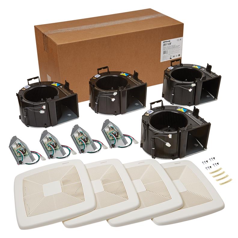 Ultra Green Series Ventilation Fan Finish Pack 4 per Pack 110 CFM 0.3 Sones White