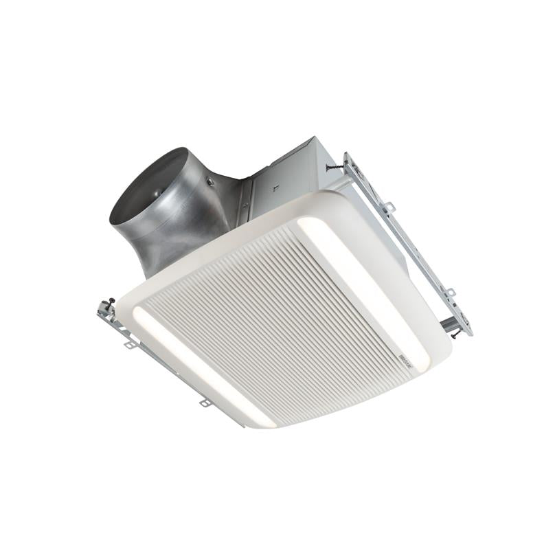 Ultra Green Series Bathroom Exhaust Fan w/Light Multi-Speed 110 CFM 0.3 Sones White