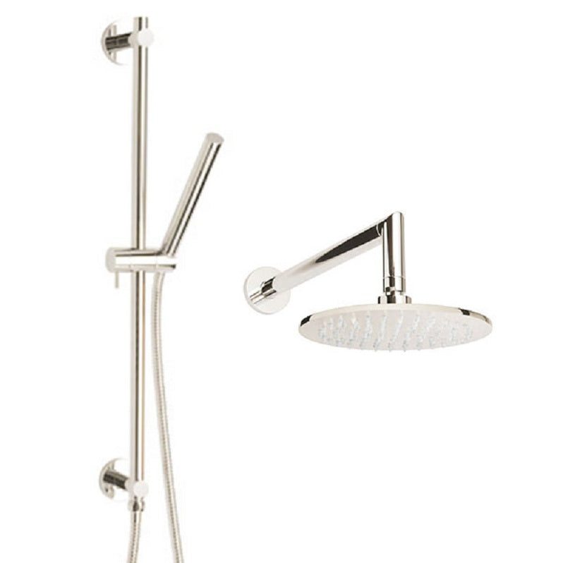 Complete Shower Package Round in Satin Nickel