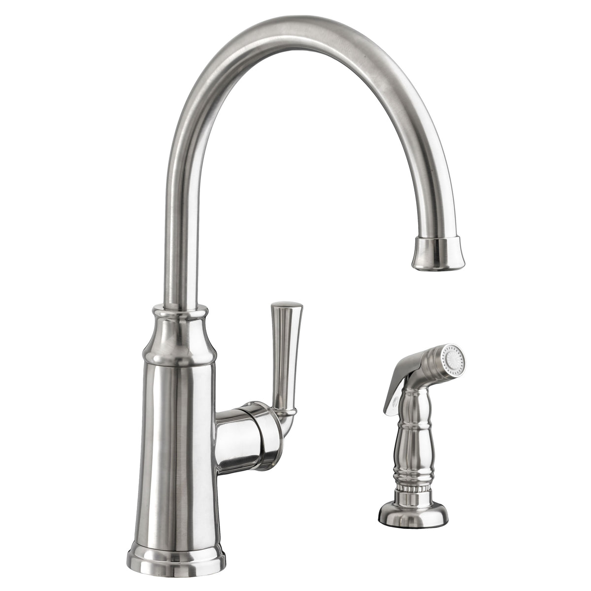 Portsmouth Single Handle High-Arc Kitchen Faucet w/Side Spray in Stainless Steel