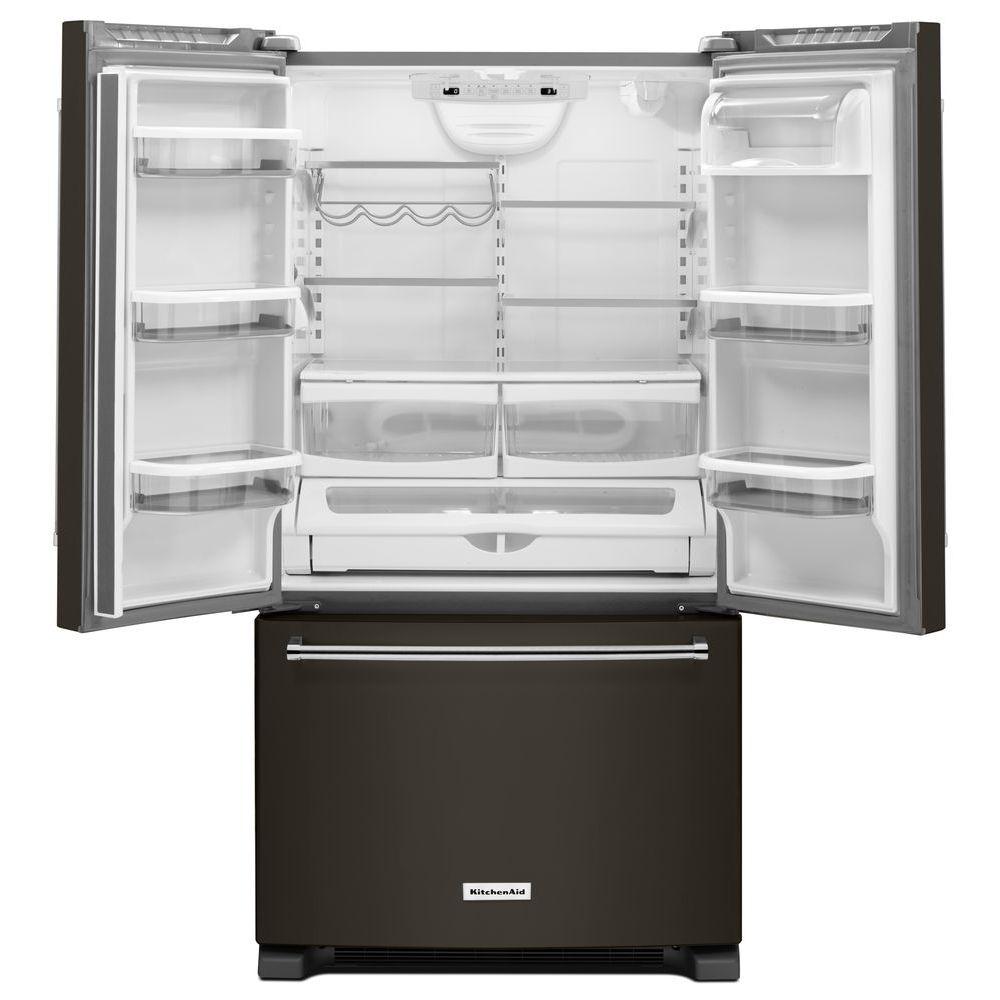 KitchenAid 20 cu ft 36" French Door Refrigerator in Black Stainless
