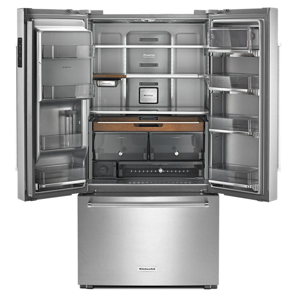KitchenAid 23.8 cu ft 36" French Door Refrigerator in Stainless