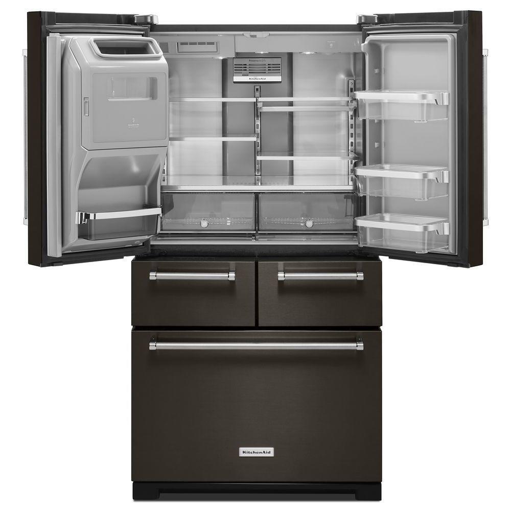 KitchenAid 25.8 cu ft 36" Freestanding Fridge in Black Stainless