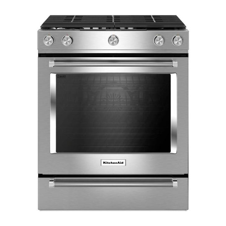 KitchenAid 30" 5 Burner Gas Convection Range in Stainless Steel