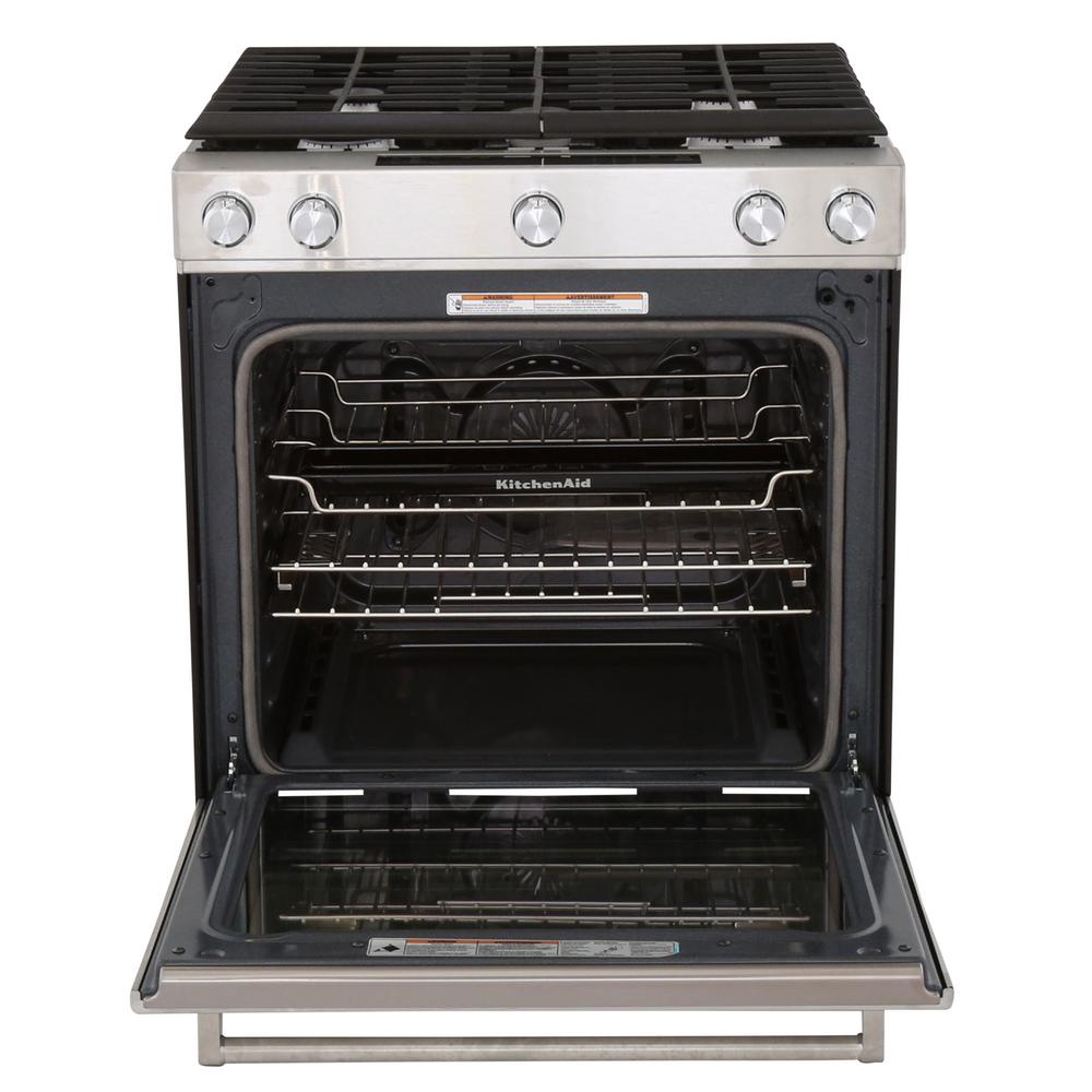 KitchenAid 30" 5 Burner Gas Convection Range in Stainless Steel