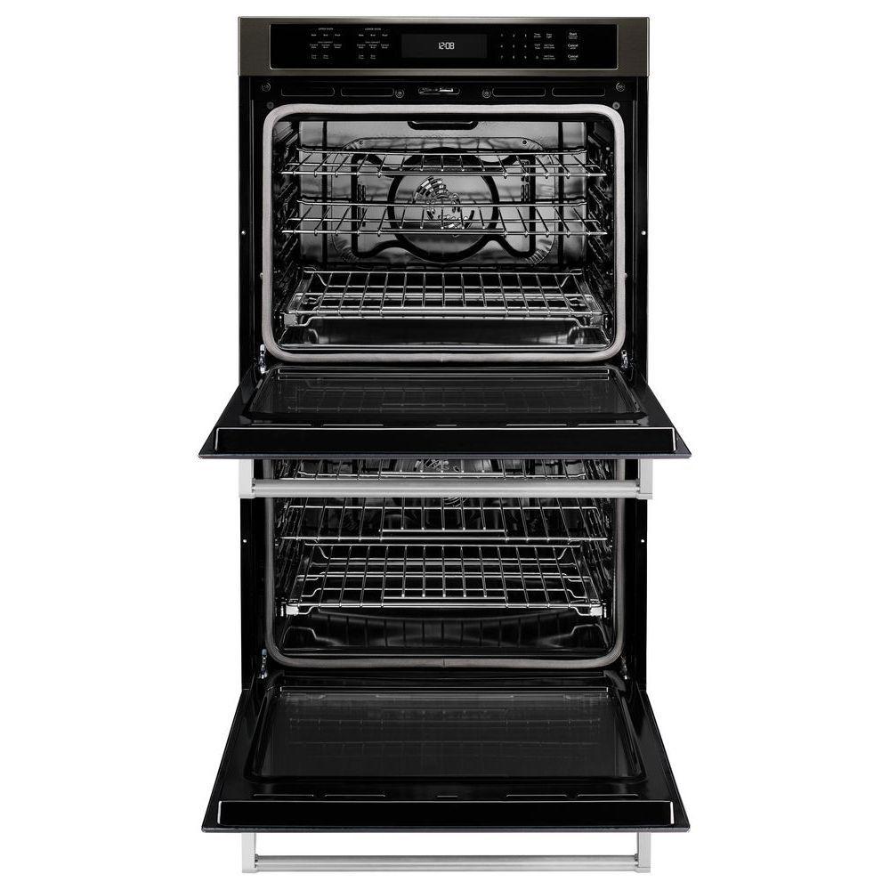 KitchenAid 30" Double Wall Oven w/Even-Heat Convection in Black Stainless