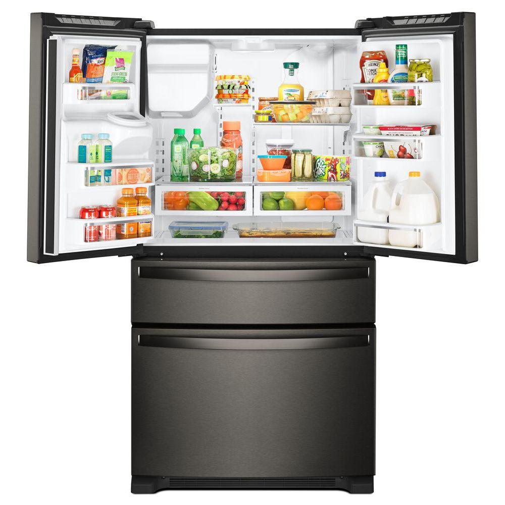Whirlpool 36" Wide French Door Refrigerator in Black Stainless