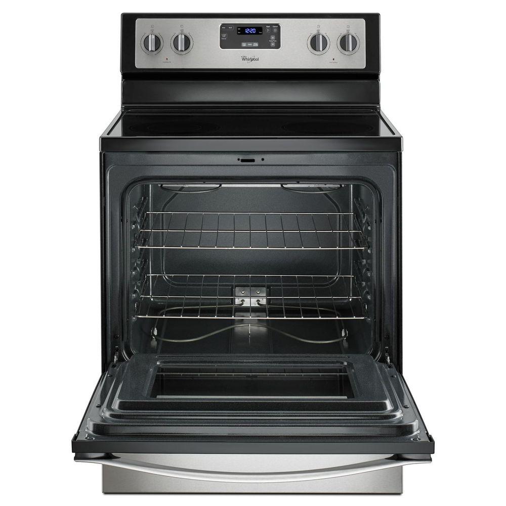 Whirlpool Electric Range w/FlexHeat in Black on Stainless