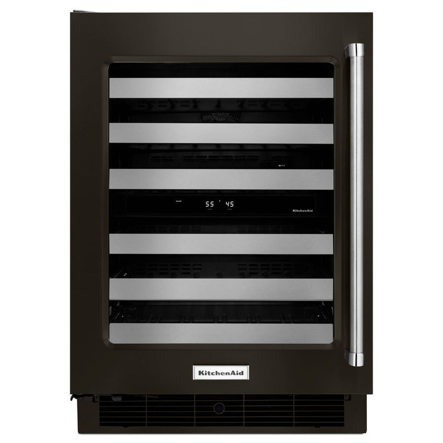 KitchenAid 24" Wine Cellar w/Glass Door in Black Stainless