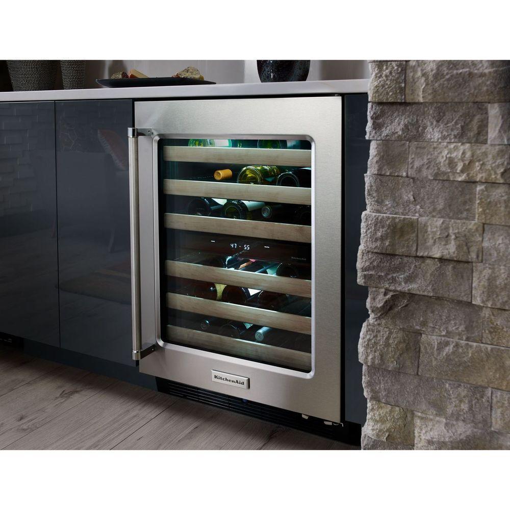 KitchenAid 24" Wine Cellar w/Glass Door in Stainless Steel