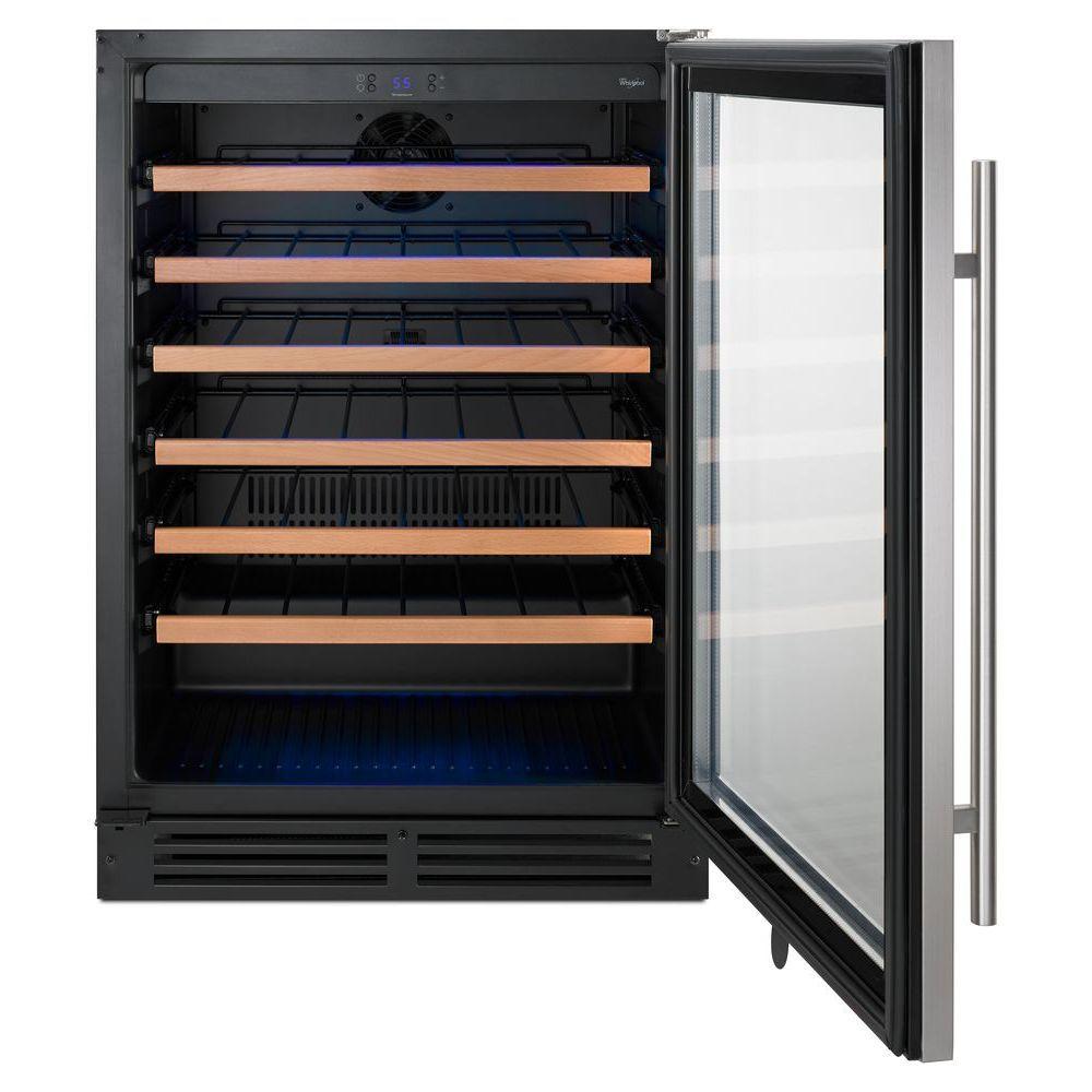 Whirlpool 24" Undercounter Wine Center in Black-on-Stainless