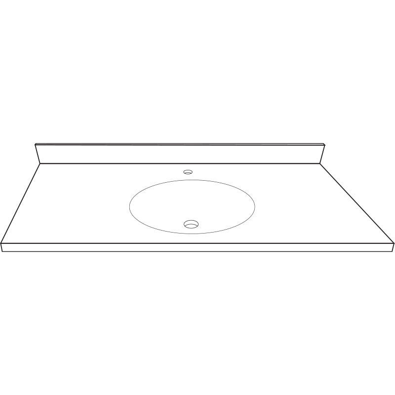 Vanity Top 43x22" w/Single Faucet Hole & Oval Bowl in Anthracite