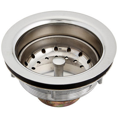 Deluxe 3-1/2" Steel Basket Strainer in Chrome