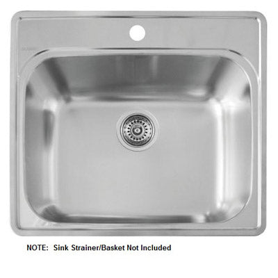 Essential 25x22x12" SS Single Bowl 1-Hole Laundry Sink