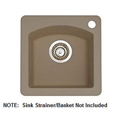 Diamond 15x15x8" Single Bowl Bar Sink Truffle w/1 Fct Hole