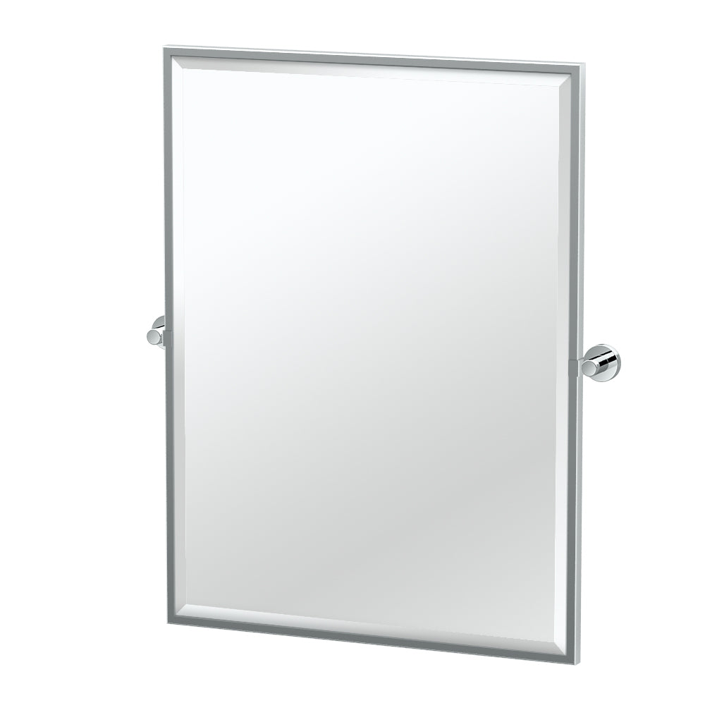 Glam 24-1/2x32-1/2" Pivot Framed Rectangle Mirror in Chrome