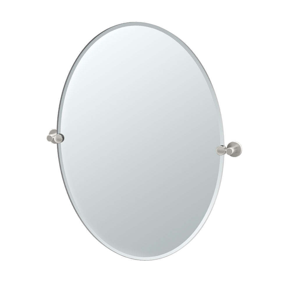 Channel 19-1/2x26-1/2" Tilting Oval Mirror in Satin Nickel