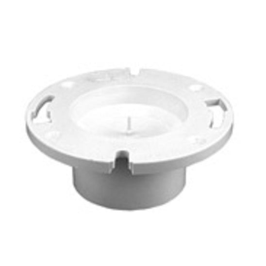 Closet Flange 4"X3" PVC DWV Flush with Pipe Stop & Knockout
