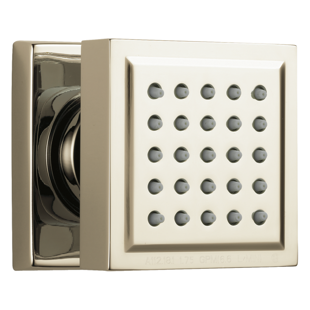 H2Okinetic Surface Mount Square Body Spray In Lumicoat Polished Nickel