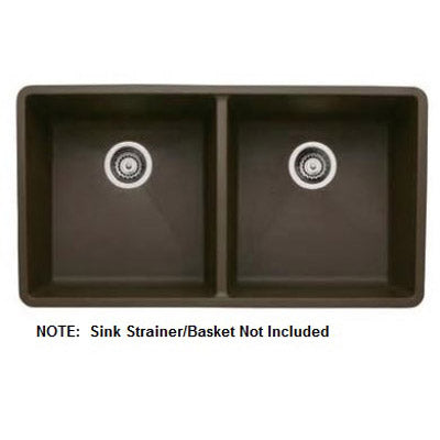 Precis Pinnacle 37x20x9-1/2" Double Bowl Sink in Café Brown