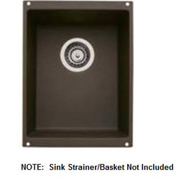 Precis 13-3/4x18x7-1/2" Medium Single Bowl Sink, Café Brown