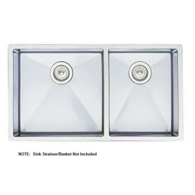 Precision R10 33x18x10" Stainless Steel 1-3/4 Dbl Bowl Sink